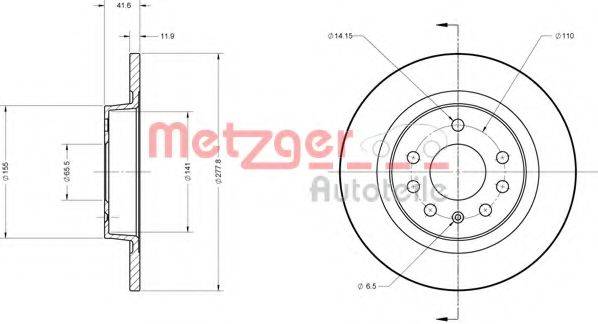 METZGER 6110119 Тормозной диск