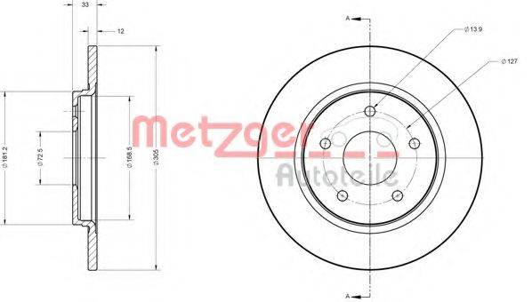 METZGER 6110120 Тормозной диск