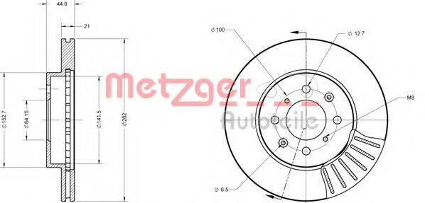 METZGER 6110128 Тормозной диск