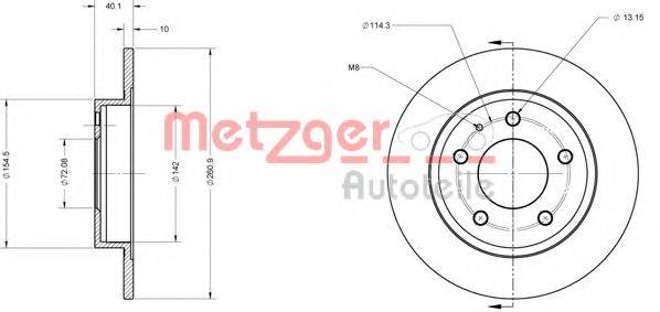 METZGER 6110131 Тормозной диск