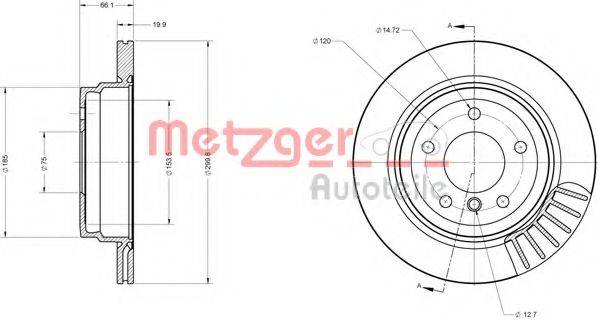 METZGER 25192V Тормозной диск