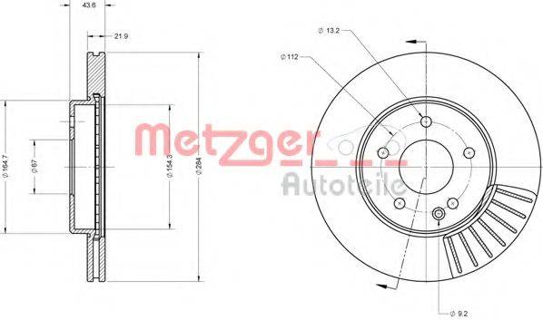 METZGER 6110135 Тормозной диск