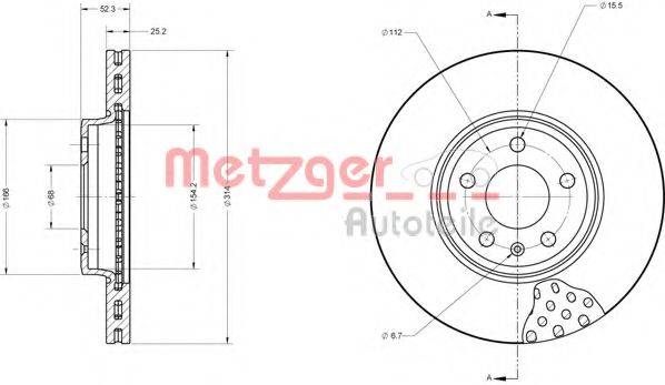 METZGER 6110138 Тормозной диск