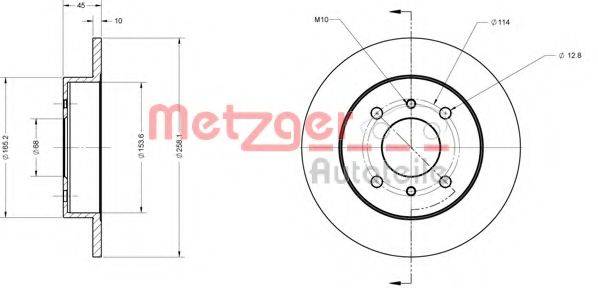 METZGER 6110139 Тормозной диск