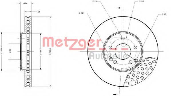 METZGER 6110140 Тормозной диск