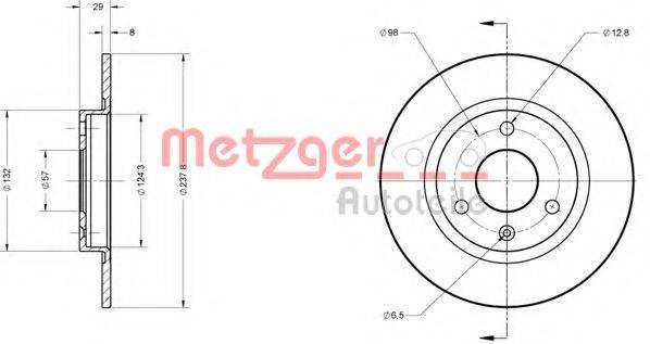 METZGER 6110146 Тормозной диск