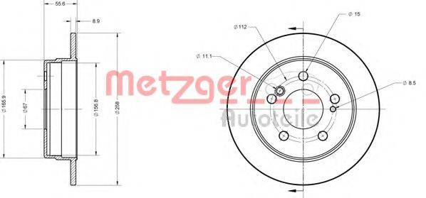 METZGER 6110150 Тормозной диск