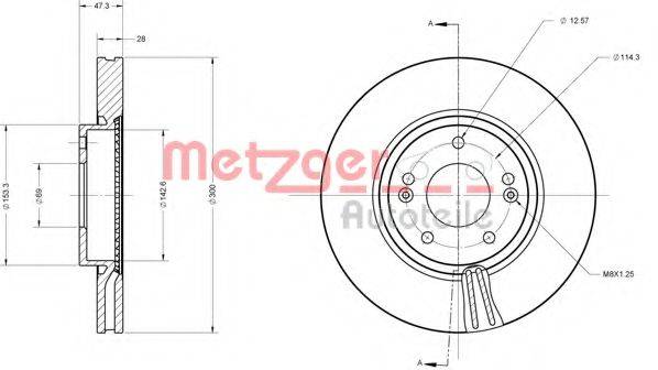 METZGER 6110155 Тормозной диск