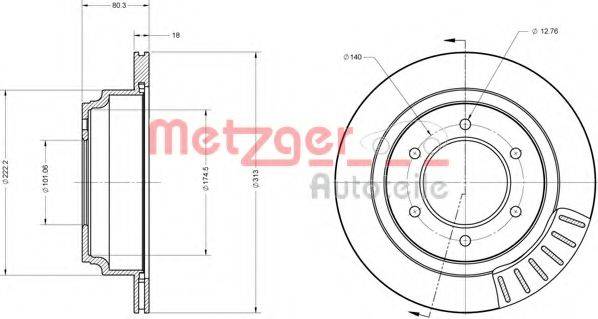 METZGER 6110158 Тормозной диск