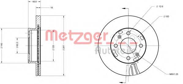 METZGER 6110160 Тормозной диск