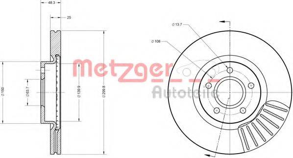 METZGER 6110162 Тормозной диск