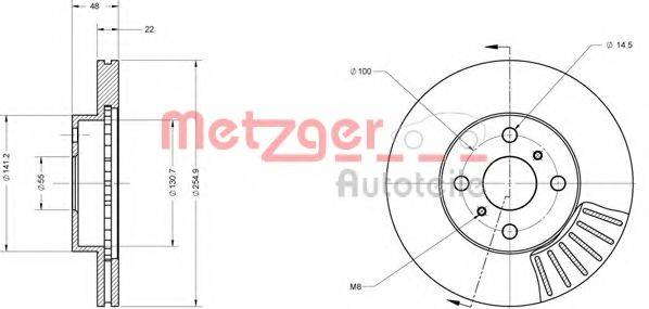 METZGER 6110212 Тормозной диск