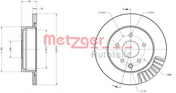 METZGER 6110217 Тормозной диск