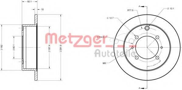 METZGER 6110221 Тормозной диск