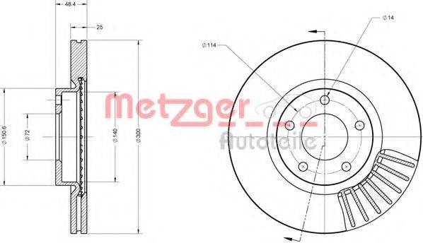 METZGER 6110229 Тормозной диск