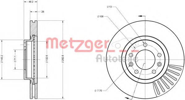 METZGER 6110230 Тормозной диск