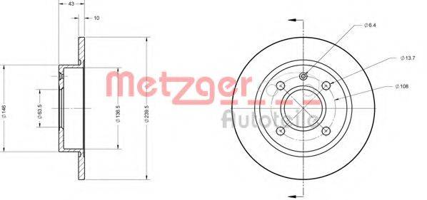 METZGER 6110243 Тормозной диск