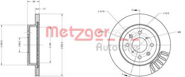 METZGER 6110245 Тормозной диск