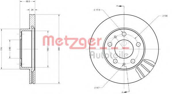 METZGER 6110252 Тормозной диск