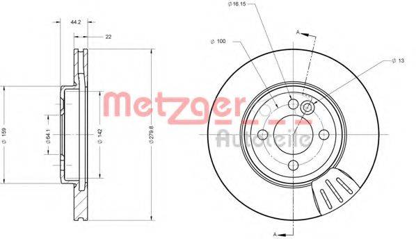 METZGER 6110263 Тормозной диск