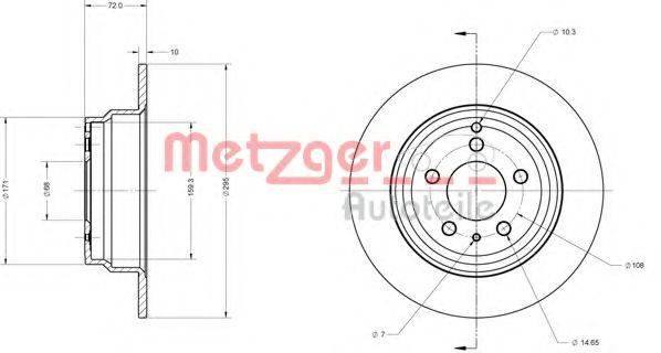 METZGER 6110268 Тормозной диск