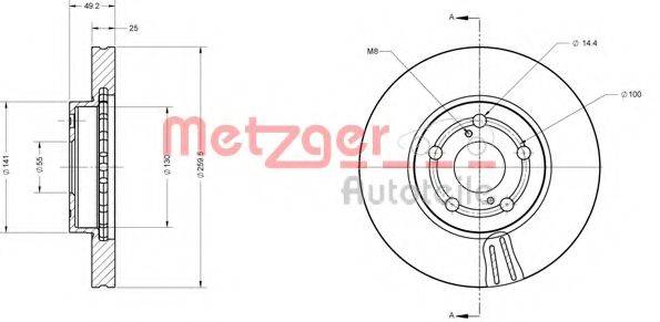 METZGER 6110280 Тормозной диск