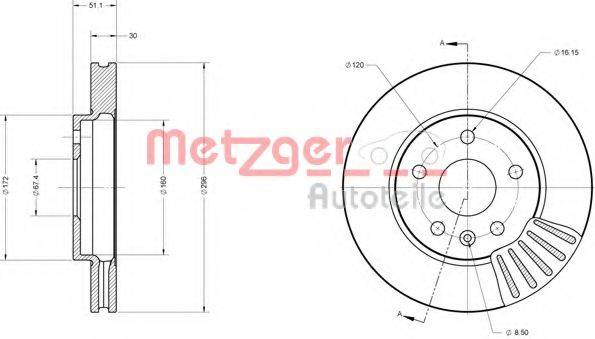 METZGER 6110296 Тормозной диск