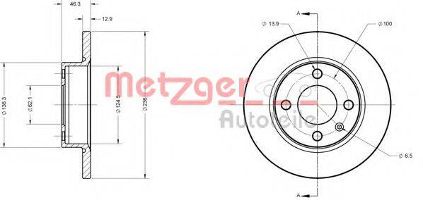 METZGER 6110309 Тормозной диск