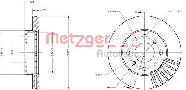 METZGER 6110312 Тормозной диск