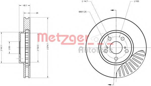 METZGER 6110315 Тормозной диск