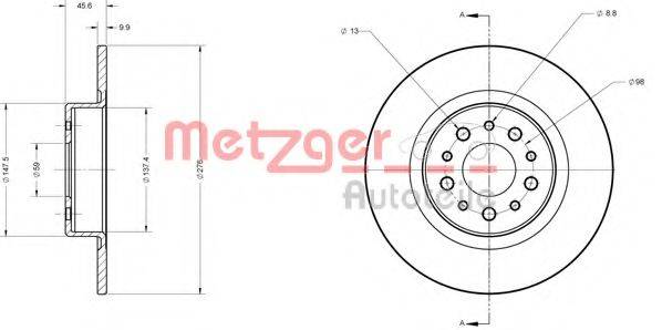 METZGER 6110320 Тормозной диск