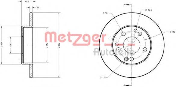 METZGER 6110326 Тормозной диск