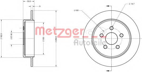 METZGER 6110333 Тормозной диск