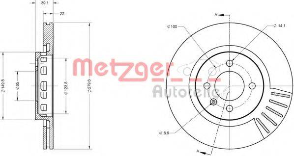 METZGER 6110337 Тормозной диск