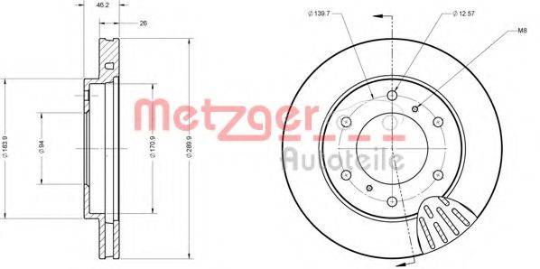 METZGER 6110359 Тормозной диск
