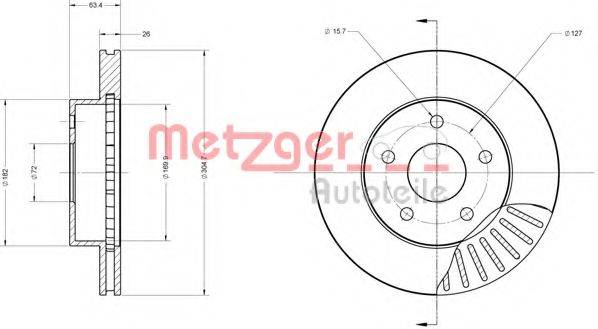 METZGER 6110364 Тормозной диск