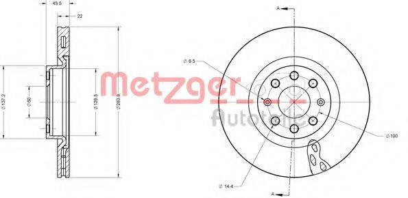 METZGER 6110365 Тормозной диск