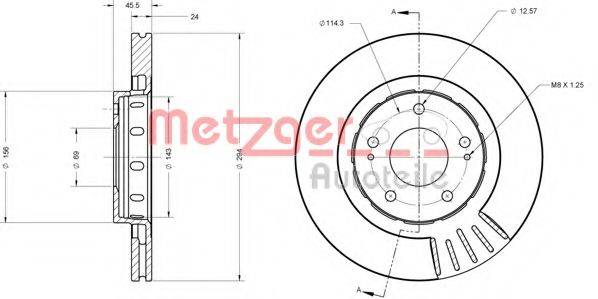 METZGER 6110375 Тормозной диск