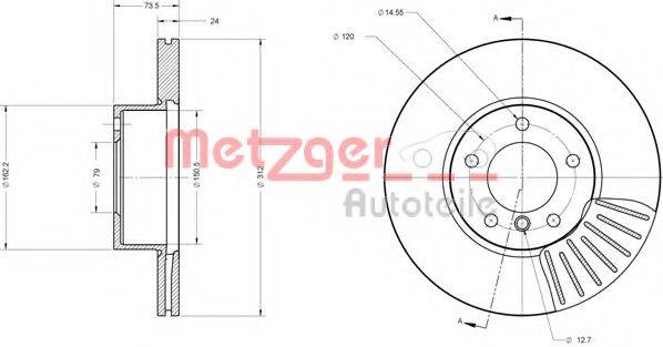 METZGER 6110395 Тормозной диск