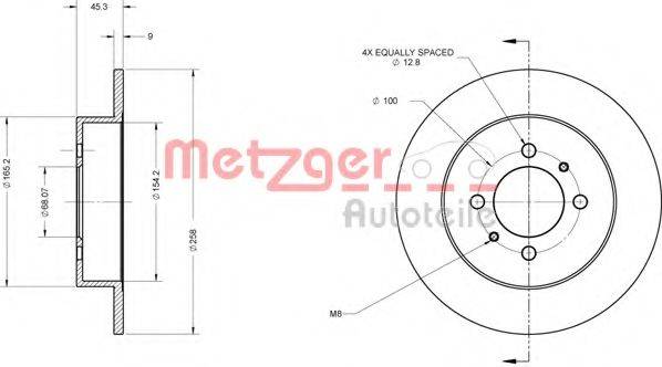 METZGER 6110398 Тормозной диск