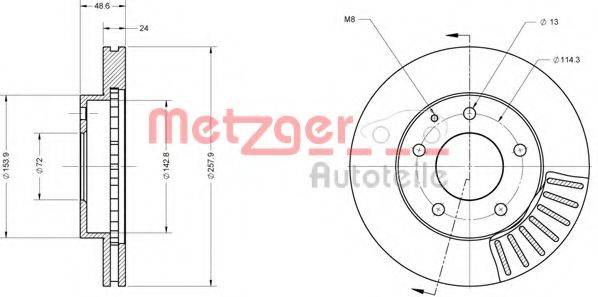 METZGER 6110409 Тормозной диск