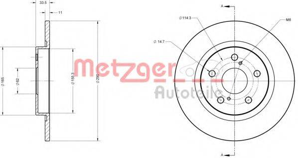 METZGER 6110427 Тормозной диск