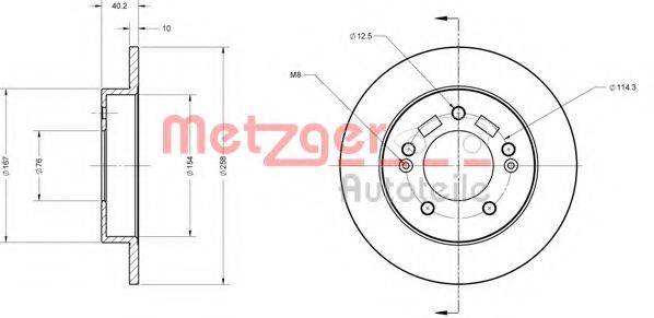 METZGER 6110428 Тормозной диск