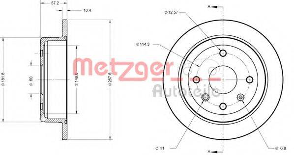 METZGER 6110432 Тормозной диск