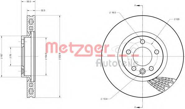 METZGER 6110436 Тормозной диск