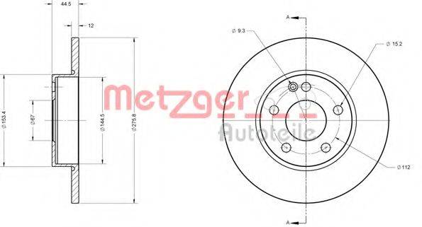 METZGER 6110445 Тормозной диск