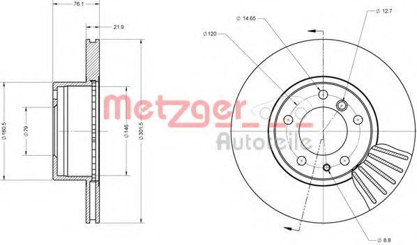 METZGER 6110461 Тормозной диск
