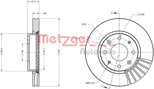 METZGER 6110467 Тормозной диск