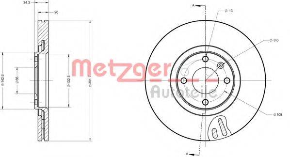 METZGER 6110475 Тормозной диск