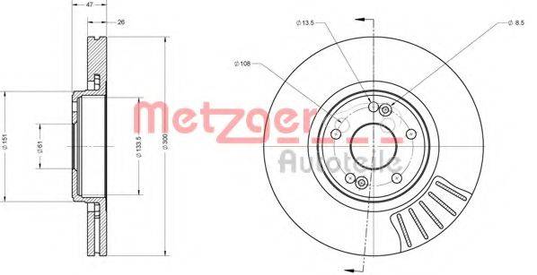 METZGER 6110478 Тормозной диск